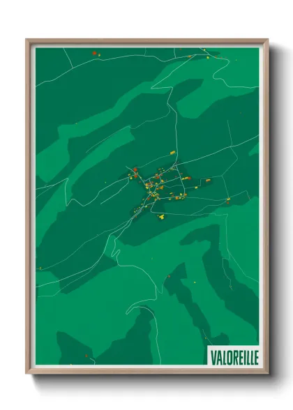 Une affiche de carte sur Valoreille