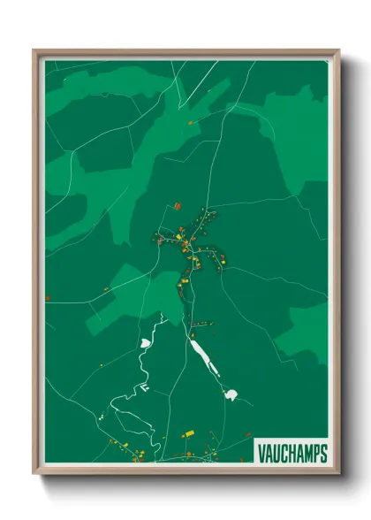 Une affiche de carte sur Vauchamps