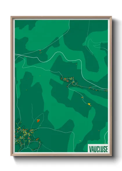 Une affiche de carte sur Vaucluse