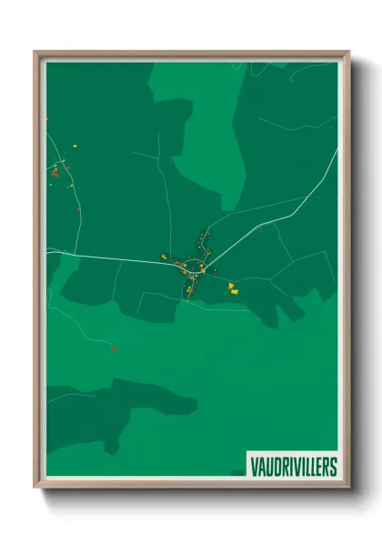 Une affiche de carte sur Vaudrivillers