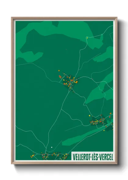 Une affiche de carte sur Vellerot-lès-Vercel