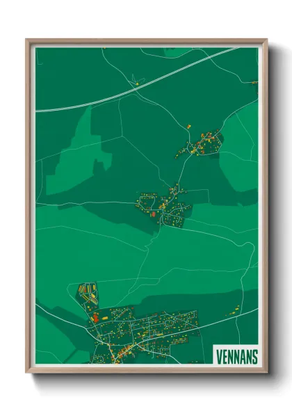 Une affiche de carte sur Vennans