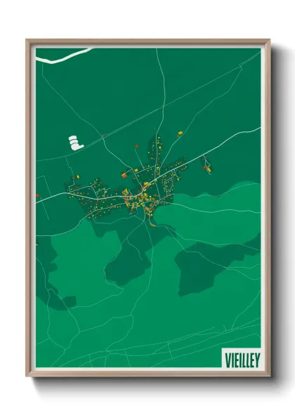Une affiche de carte sur Vieilley