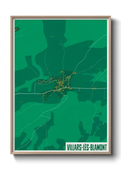 Une affiche de carte sur Villars-lès-Blamont