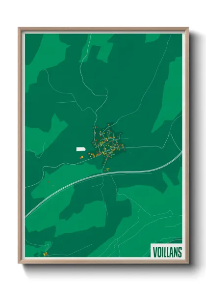 Une affiche de carte sur Voillans