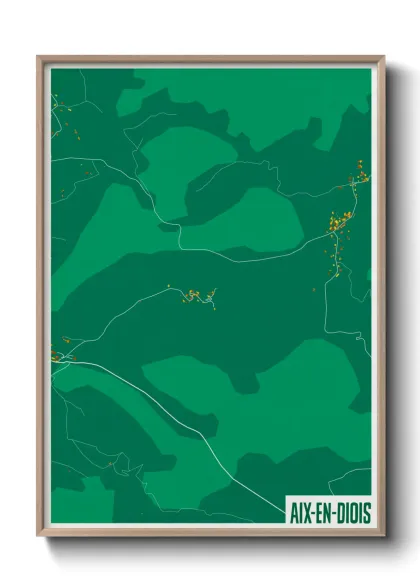 Une affiche de carte sur Aix-en-Diois