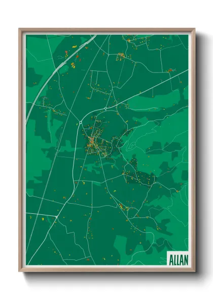 Une affiche de carte sur Allan