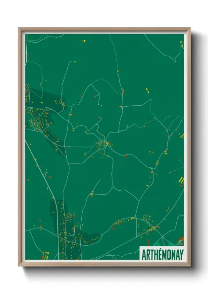 Une affiche de carte sur Arthémonay