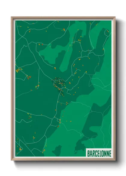 Une affiche de carte sur Barcelonne