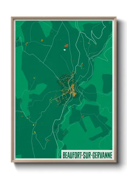 Une affiche de carte sur Beaufort-sur-Gervanne