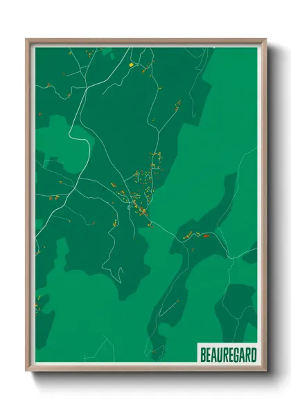 Une affiche de carte sur Beauregard