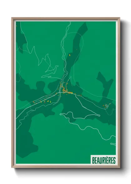 Une affiche de carte sur Beaurières