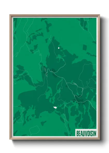 Une affiche de carte sur Beauvoisin