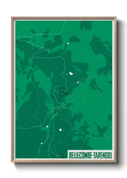 Une affiche de carte sur Bellecombe-Tarendol