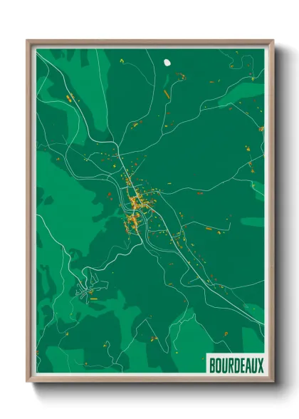 Une affiche de carte sur Bourdeaux