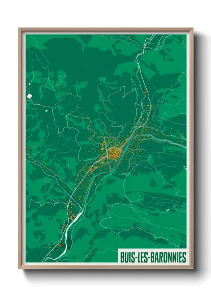 Une affiche de carte sur Buis-les-Baronnies