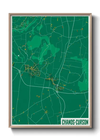 Une affiche de carte sur Chanos-Curson