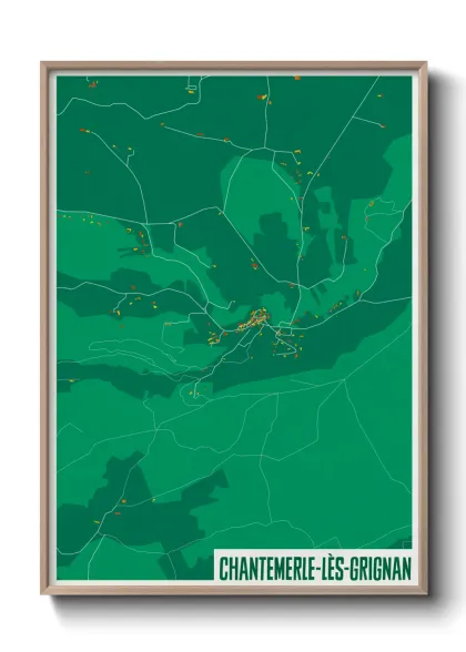 Une affiche de carte sur Chantemerle-lès-Grignan