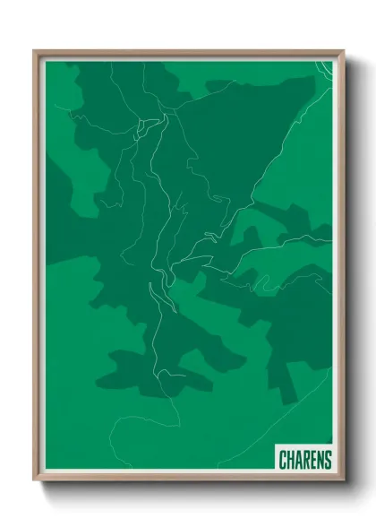 Une affiche de carte sur Charens