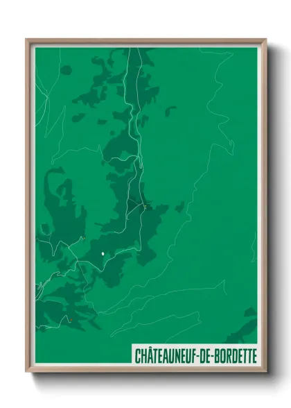Une affiche de carte sur Châteauneuf-de-Bordette