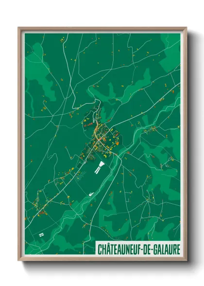 Une affiche de carte sur Châteauneuf-de-Galaure