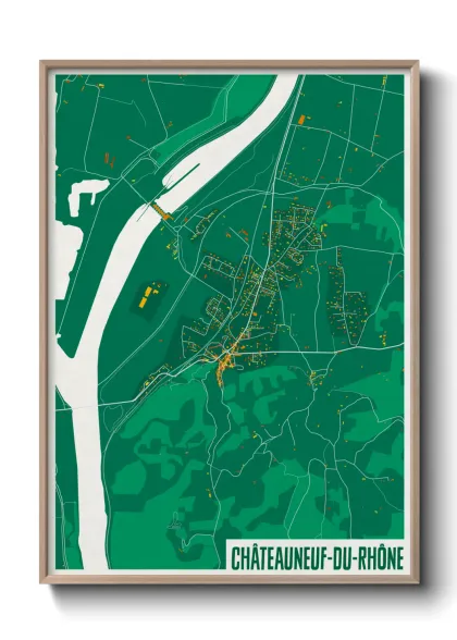 Une affiche de carte sur Châteauneuf-du-Rhône