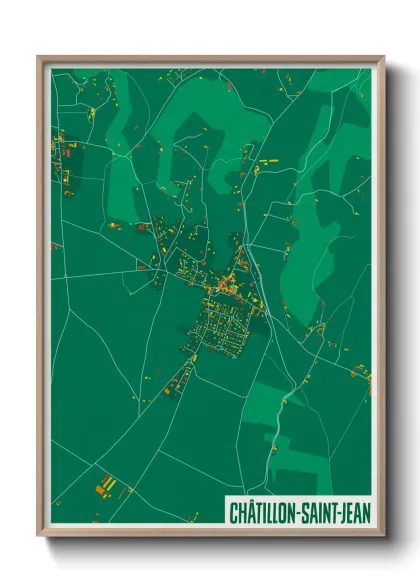 Une affiche de carte sur Châtillon-Saint-Jean