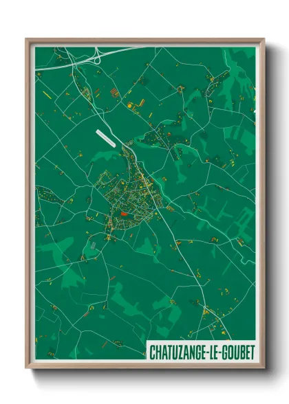 Une affiche de carte sur Chatuzange-le-Goubet