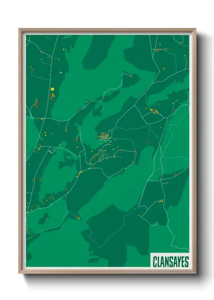 Une affiche de carte sur Clansayes