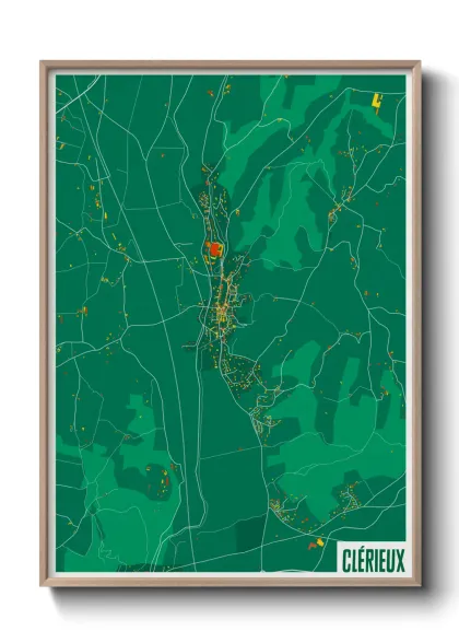 Une affiche de carte sur Clérieux