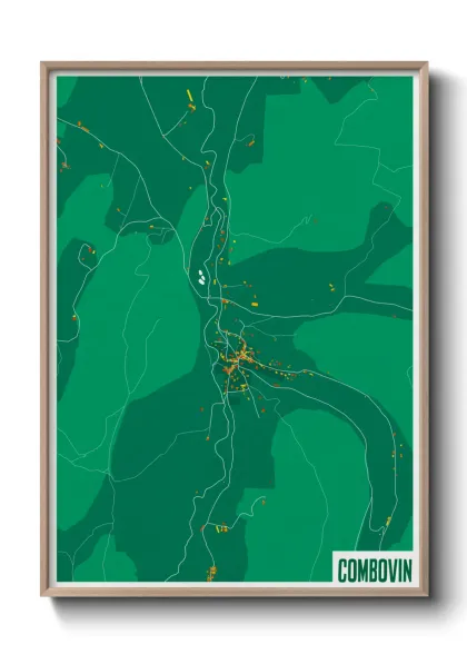 Une affiche de carte sur Combovin