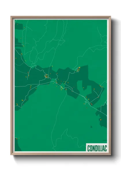 Une affiche de carte sur Condillac