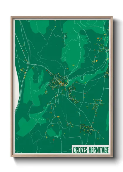 Une affiche de carte sur Crozes-Hermitage