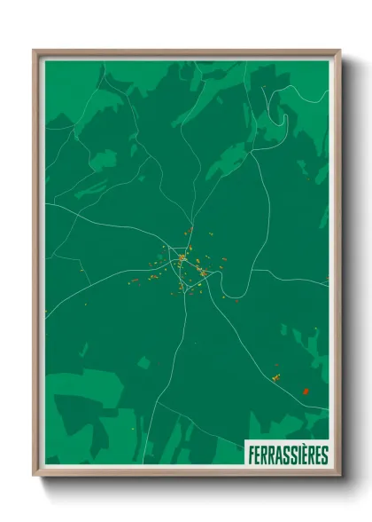 Une affiche de carte sur Ferrassières