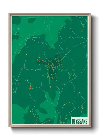 Une affiche de carte sur Geyssans