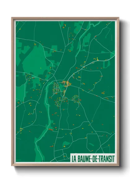Une affiche de carte sur La Baume-de-Transit