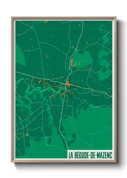 Une affiche de carte sur La Bégude-de-Mazenc