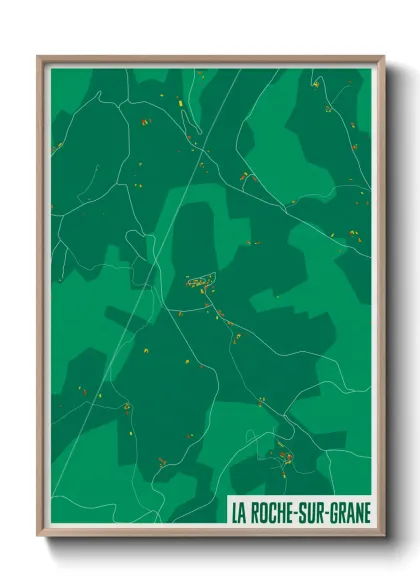 Une affiche de carte sur La Roche-sur-Grane