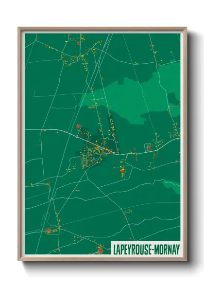 Une affiche de carte sur Lapeyrouse-Mornay