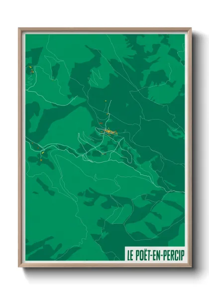 Une affiche de carte sur Le Poët-en-Percip