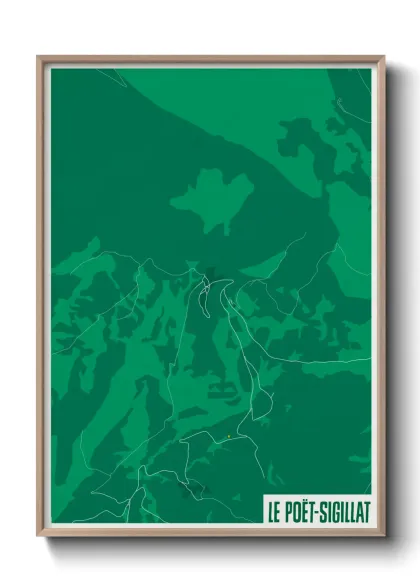 Une affiche de carte sur Le Poët-Sigillat