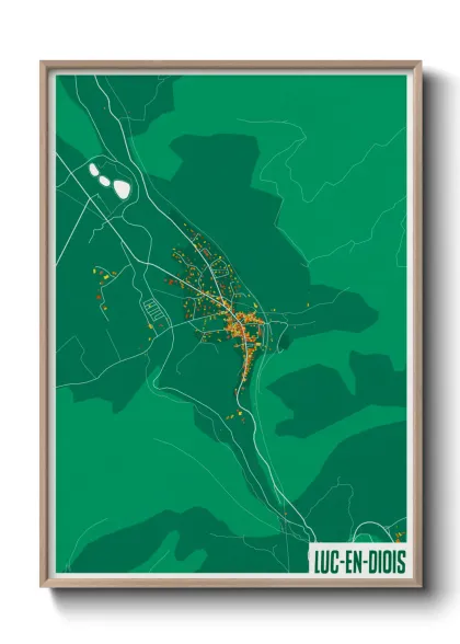 Une affiche de carte sur Luc-en-Diois