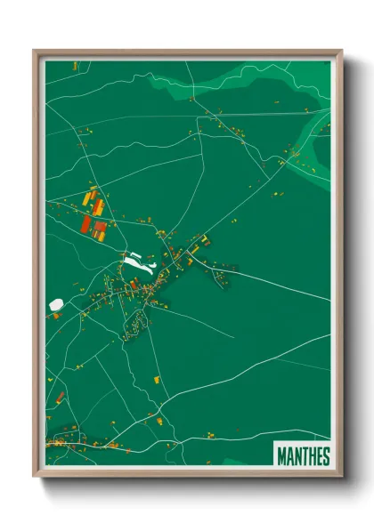 Une affiche de carte sur Manthes