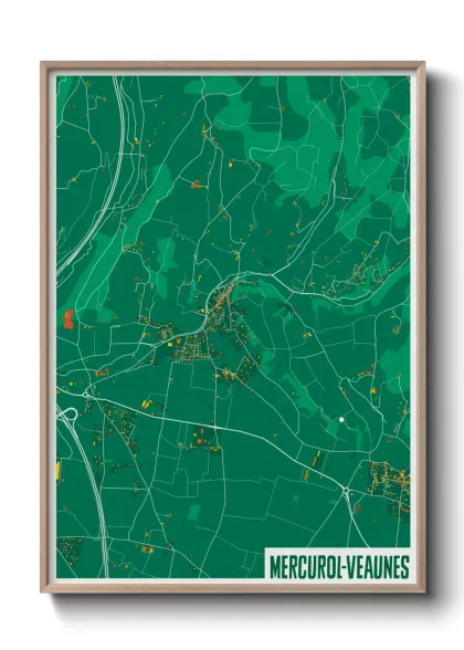 Une affiche de carte sur Mercurol-Veaunes