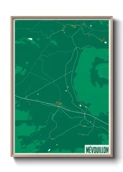 Une affiche de carte sur Mévouillon