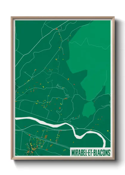 Une affiche de carte sur Mirabel-et-Blacons