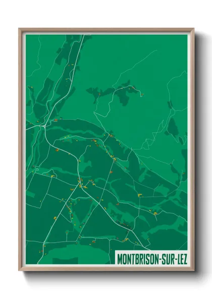 Une affiche de carte sur Montbrison-sur-Lez