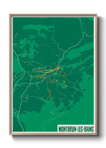 Une affiche de carte sur Montbrun-les-Bains
