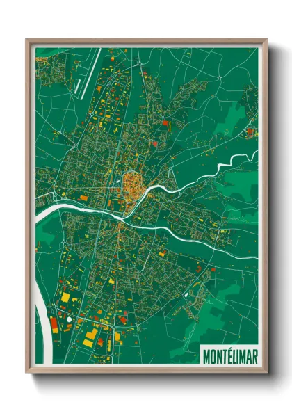 Une affiche de carte sur Montélimar