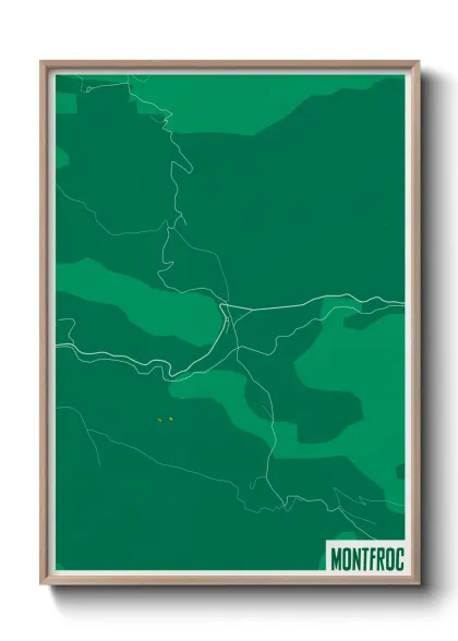 Une affiche de carte sur Montfroc